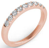 ESTATE .41CT DIAMOND 14KT ROSE GOLD CLASSIC ROUND SHARED PRONG ANNIVERSARY RING