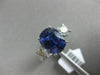 ESTATE LARGE 1.90CT DIAMOND & AAA SAPPHIRE 18KT WHITE GOLD ROUND ENGAGEMENT RING