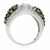 ESTATE LARGE 2.55CT WHITE & CHOCOLATE FANCY DIAMOND 18KT WHITE & ROSE GOLD RING