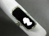 ESTATE LARGE AAA ONYX 14KT WHITE GOLD 3D OPEN FILIGREE LADY CAMEO RING #26430
