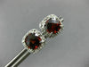 ESTATE 1.88CT DIAMOND & GARNET 14KT WHITE GOLD CLASSIC SQUARE HALO STUD EARRINGS