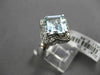 ESTATE LARGE 2.28CTW DIAMOND & AAA AQUAMARINE 14KT WHITE GOLD STAR FLORAL RING