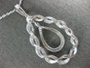 ESTATE EXTRA LARGE 1.54CT DIAMOND 18KT WHITE GOLD FLOWER TEAR DROP LOVE PENDANT