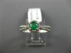 ESTATE .55CT DIAMOND & EMERALD 14KT WHITE GOLD CLASSIC OVAL HALO ENGAGEMENT RING
