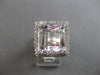 EXTRA LARGE 11.47CT DIAMOND & AAA KUNZITE 18KT WHITE GOLD SQUARE ENGAGEMENT RING