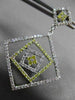 LARGE .74CT WHITE & FANCY YELLOW DIAMOND 14KT WHITE GOLD SQUARE HANGING EARRINGS