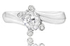 1.06CT DIAMOND PLATINUM 3D OVAL & ROUND CRISS CROSS SOLITAIRE ENGAGEMENT RING