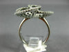 ESTATE LARGE 3.96CT WHITE & BLACK DIAMOND 14K WHITE GOLD MULTI HEART FLOWER RING
