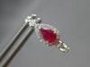 .80CT DIAMOND & AAA RUBY 14KT WHITE GOLD PEAR SHAPE & ROUND HUGGIE HOOP EARRINGS