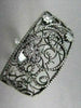 ANTIQUE FILIGREE WIDE 4.70CT DIAMOND 18KT BLACK GOLD FLORAL BANGLE ONE OF A KIND