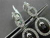 ESTATE 2.15CT DIAMOND & AAA GARNET 14KT WHITE GOLD OVAL HANGING DROP EARRINGS