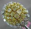 GIA LARGE 7.42CT WHITE & INTENSE YELLOW DIAMOND 18K 2 TONE GOLD 3D COCKTAIL RING
