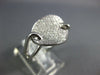 ESTATE WIDE .31CT DIAMOND 18KT WHITE GOLD 3D OVAL LOVE KNOT PAVE FUN RING