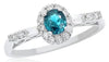 ESTATE .68CT DIAMOND & AAA AQUAMARINE 18K WHITE GOLD 3D FILIGREE ENGAGEMENT RING