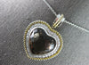 EXTRA LARGE 10.68CT DIAMOND & AAA SMOKEY TOPAZ 14KT 2 TONE GOLD HEART PENDANT