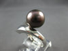 LARGE AAA TAHITIAN PEARL 18KT WHITE GOLD CLASSIC SOLITAIRE CRISS CROSS LOVE RING