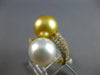 LARGE .93CT DIAMOND & AAA WHITE & GOLDEN SOUTH SEA PEARL 18K YELLOW GOLD 3D RING