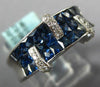 4.0CT DIAMOND & AAA SAPPHIRE 18K WHITE GOLD PRINCESS &ROUND INVISIBLE 3 ROW RING