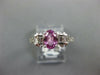ESTATE 1.94CT DIAMOND & AAA PINK SAPPHIRE 18KT WHITE GOLD OVAL ENGAGEMENT RING