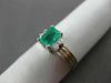 ESTATE .97CT DIAMOND & EMERALD 14KT WHITE GOLD ENGAGEMENT RING BEAUTIFUL! #21750