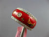 WIDE 1.38CT DIAMOND & RED ENAMEL 18K WHITE GOLD STAR & MOON ETERNITY ETOILE RING