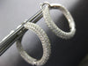 LARGE 3.40CT DIAMOND 18KT WHITE GOLD 3D MULTI ROW SIDEWAYS HOOP HANGING EARRINGS