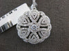 ESTATE LARGE 1.89CT DIAMOND 14KT WHITE GOLD 3D FLOWER FILIGREE FLOATING PENDANT