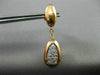 ESTATE .28CT DIAMOND 14KT WHITE & ROSE GOLD 3D PAVE PEAR SHAPE HANGING EARRINGS