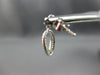 ESTATE .31CT DIAMOND 14KT WHITE GOLD 3D CLASSIC OPEN OVAL FUN HANGING EARRINGS