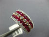 LARGE 2.04CT DIAMOND & AAA RUBY 14K WHITE & ROSE GOLD MULTI ROW ANNIVERSARY RING