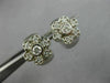 ESTATE .50CT ROUND DIAMOND 14KT WHITE GOLD CLASSIC FLOWER HUGGIE EARRINGS #21898