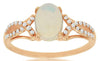 ESTATE 1.04CT DIAMOND & AAA OPAL 14KT ROSE GOLD OVAL & ROUND INFINITY LOVE RING