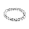 ESTATE 1.26CT DIAMOND 14KT WHITE GOLD SOLID CUBAN SEMI ETERNITY TENNIS BRACELET