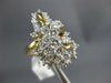 ESTATE LARGE 4.0CT DIAMOND 14KT 2 TONE GOLD 3D CLUSTER SWIRL COCKTAIL RING #456