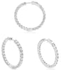 ESTATE 4.32CT DIAMOND 14KT WHITE GOLD 3D LUCIDA INSIDE OUT HOOP HANGING EARRINGS