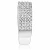 WIDE .75CT DIAMOND 18KT WHITE GOLD MULTI ROW PAVE SEMI ETERNITY ANNIVERSARY RING