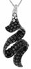 ESTATE 1.03CT WHITE & BLACK DIAMOND 14KT WHITE GOLD 3D ZIG ZAG FUN PENDANT