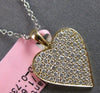 ESTATE LARGE .73CT DIAMOND 14KT YELLOW GOLD CLASSIC PAVE HEART FLOATING PENDANT