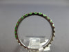 1.08CT DIAMOND & AAA GREEN GARNET 14KT WHITE GOLD SHARED PRONG ANNIVERSARY RING