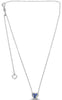 ESTATE .43CT DIAMOND & AAA SAPPHIRE 14KT WHITE GOLD 3 STONE HEART LOVE NECKLACE