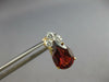 LARGE 3.30CT DIAMOND & AAA GARNET 14KT 2 TONE GOLD 3D PEAR SHAPE EARRINGS #27695