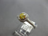 .53CT WHITE & FANCY YELLOW DIAMOND 18KT WHITE GOLD 3D FILIGREE ENGAGEMENT RING