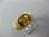 ESTATE 5.61CT DIAMOND & AAA SMOKEY TOPAZ 14KT YELLOW GOLD 3D DOME SHAPE FUN RING