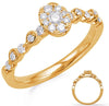 ESTATE .32CT DIAMOND 14KT YELLOW GOLD ROUND CLUSTER OVAL FLOWER FRIENDSHIP RING