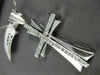 ESTATE LARGE .46CT DIAMOND 14KT WHITE GOLD 3D HANDCRAFTED CROSS PENDANT #19403