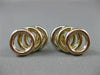ESTATE LARGE 14K WHITE YELLOW & ROSE GOLD CIRCLE OF LIFE HANGING EARRINGS #22755