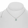 .32CT DIAMOND & AAA EMERALD 14KT WHITE GOLD ROUND TEAR DROP SOLITAIRE NECKLACE