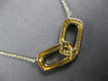 ESTATE .26CT DIAMOND 14KT YELLOW GOLD RECTANGULAR LOVE KNOT V SHAPE FUN NECKLACE