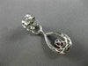 ESTATE 2.33CT DIAMOND & RUBY 18K WHITE GOLD 3D PEAR ETOILE PAVE HANGING EARRINGS