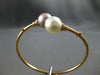LARGE .11CT DIAMOND & AAA SOUTH SEA PEARL 18K ROSE GOLD FLEXIBLE BANGLE BRACELET